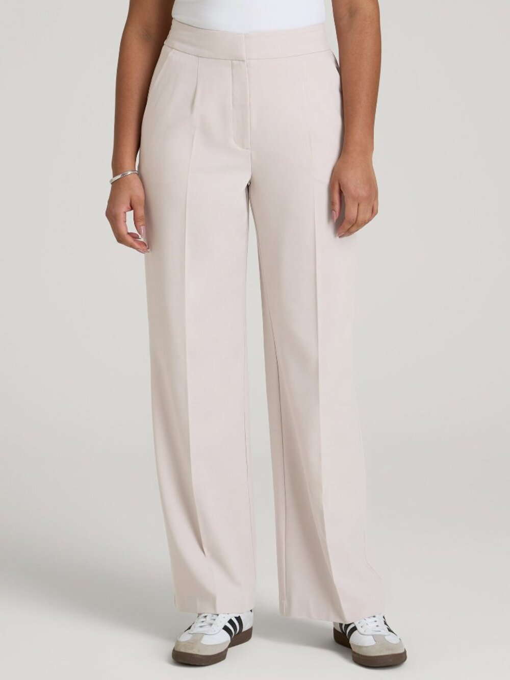 American Tall Flat Front Wide Leg Dress Pants | Drywall Tan | Size 8